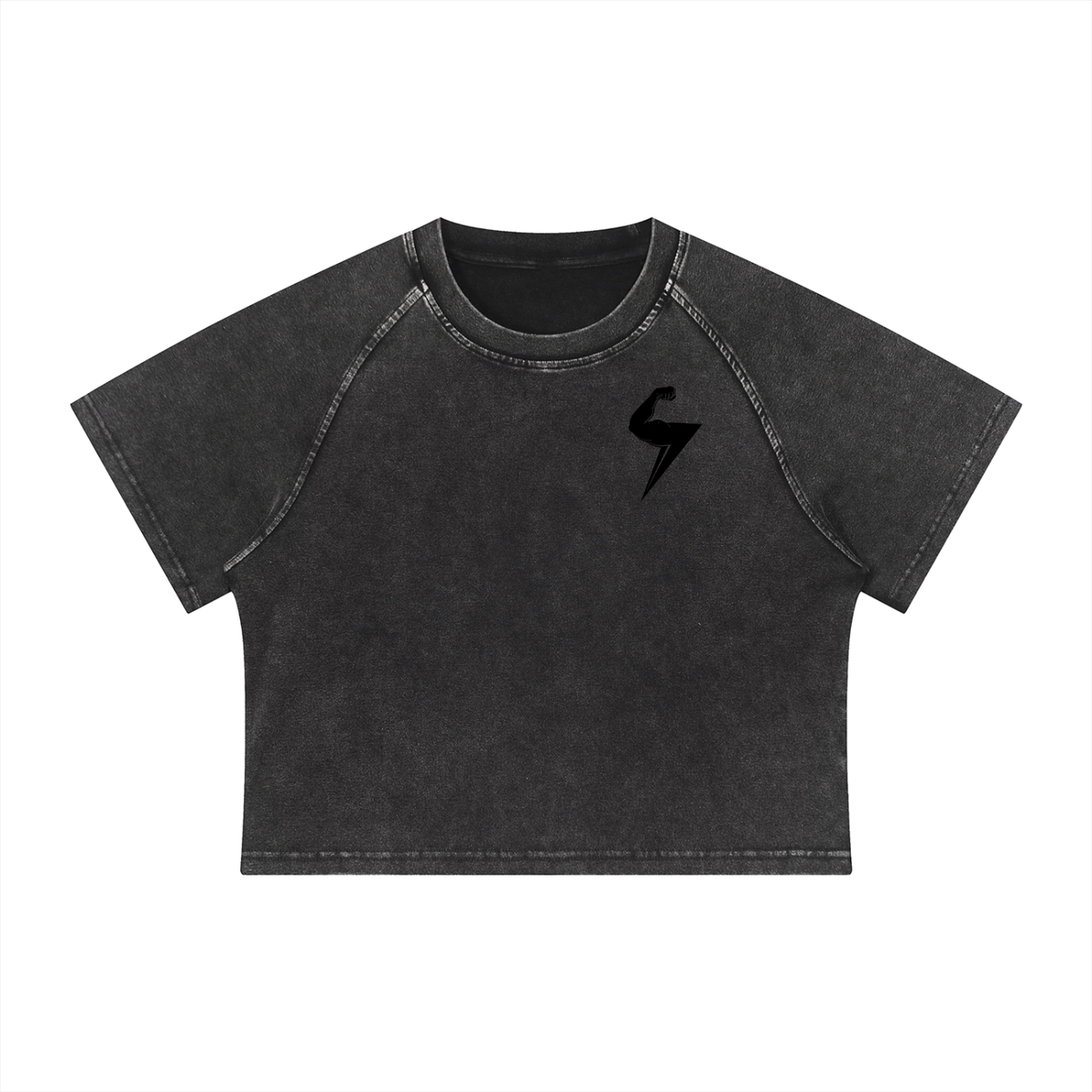 MTW Women Mineral Wash Raglan Crop T-Shirt